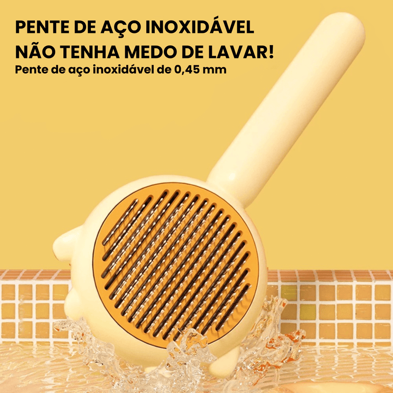 Escova Removedora de Pelos Autolimpante para Cães e Gatos