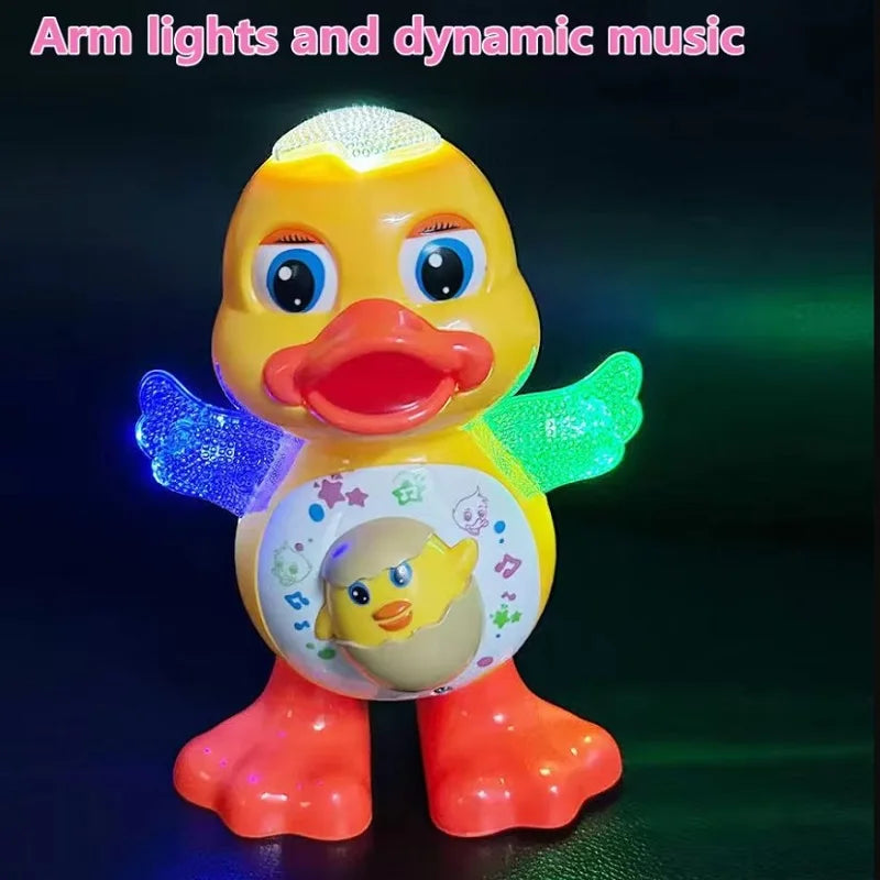 Electric Dancing Duck Funny Blink Eyes Flashing Light Shake The Body Cute Musical Cartoon Animal Educational Toy Children Gift