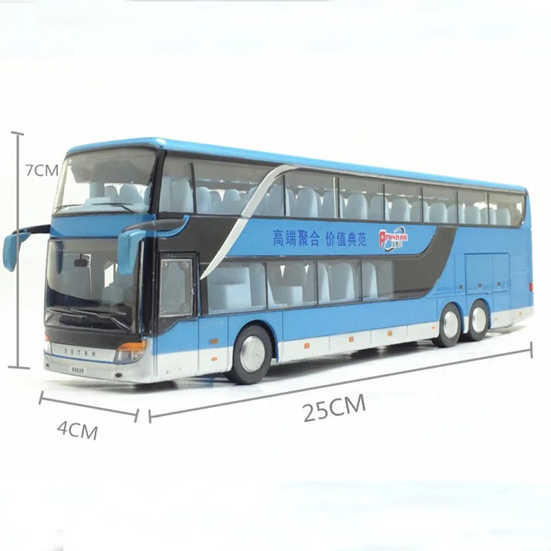 1:32 Alloy Bus Toy Double Decker Bus Model Simulation Children's Car Sightseeing Bus Toy Car Gift