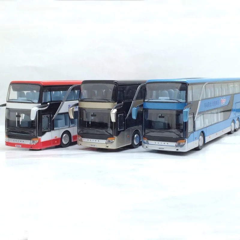 1:32 Alloy Bus Toy Double Decker Bus Model Simulation Children's Car Sightseeing Bus Toy Car Gift